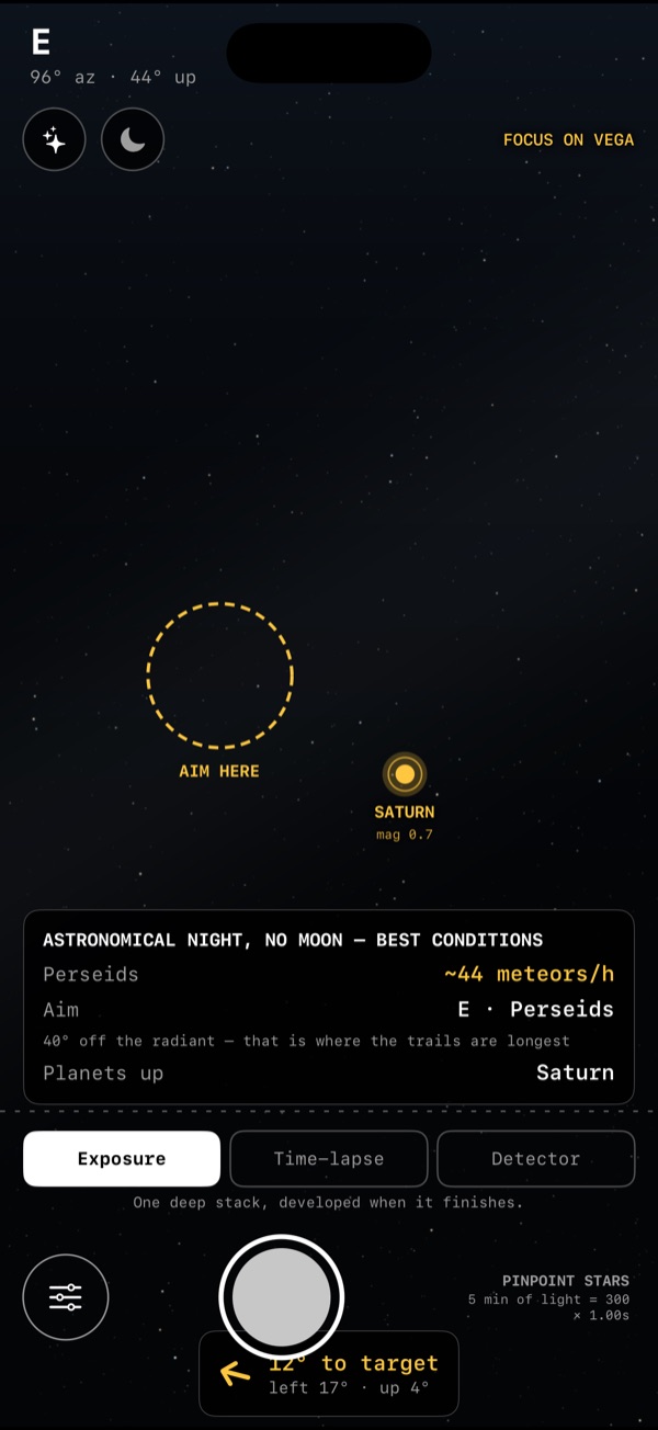 The Milky Way, the planets and where to aim